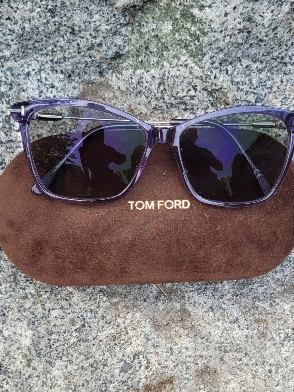 Authentic Tom Ford Translucent Lavender Cat-Eye Prescription Lenses and Case - Picture 2 of 10